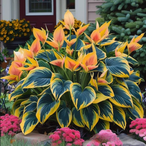 Хоста Флейм Данс купить по цене от 650р. в интернет-магазине «Посадика» с доставкой почтой в в Галиче и по всей России – [изображение №1].